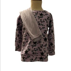 C&Ccalifornia purple size 6 stars crew sweatshirt with matching purple leggings